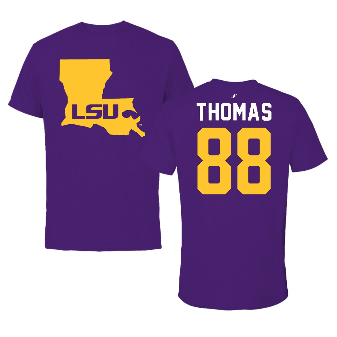 Louisiana State University Football Purple State Performance Tee - #88 Jalen Thomas