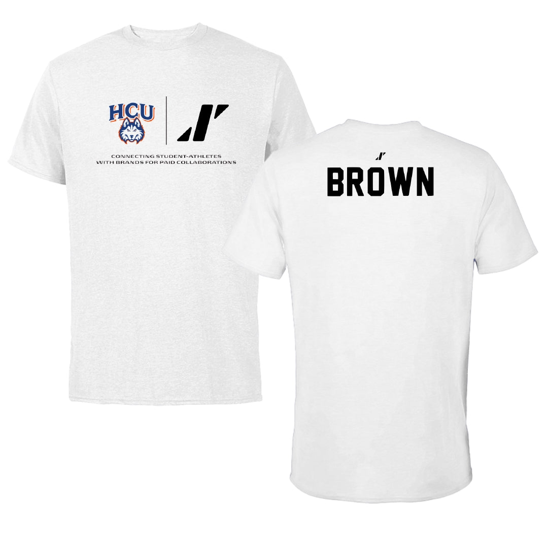 Houston Christian University TF and XC White Rally Tee - Zyyare Brown