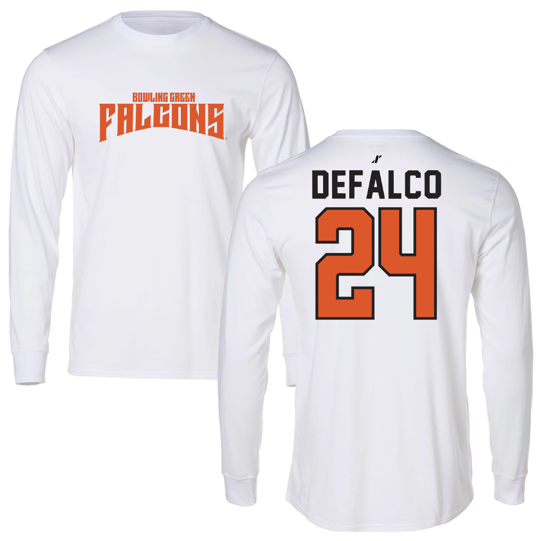 Bowling Green State University Football White Classic Performance Long Sleeve - #24 Bryce DeFalco