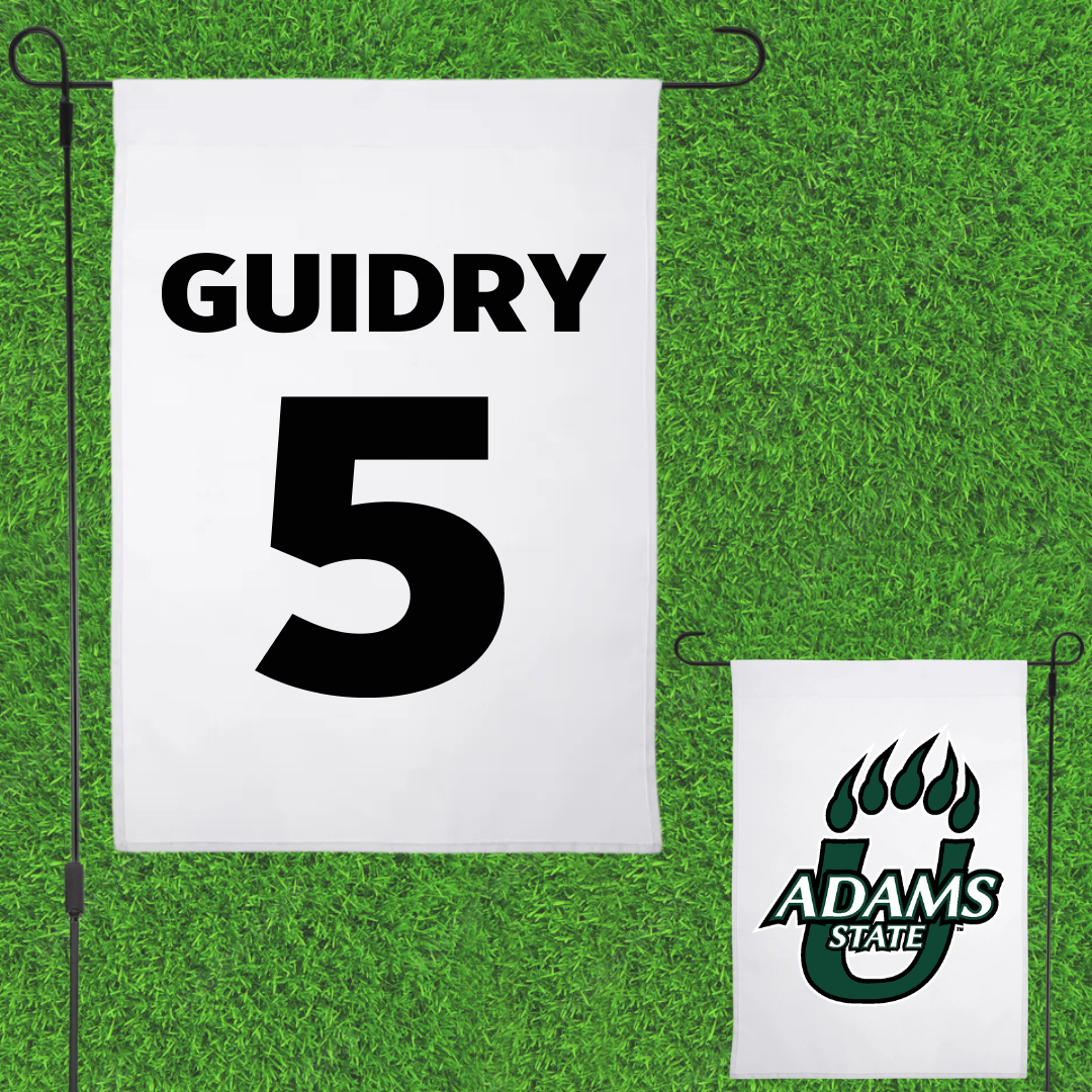 Adams State University Basketball White Garden Flag - #5 Jerrick Guidry