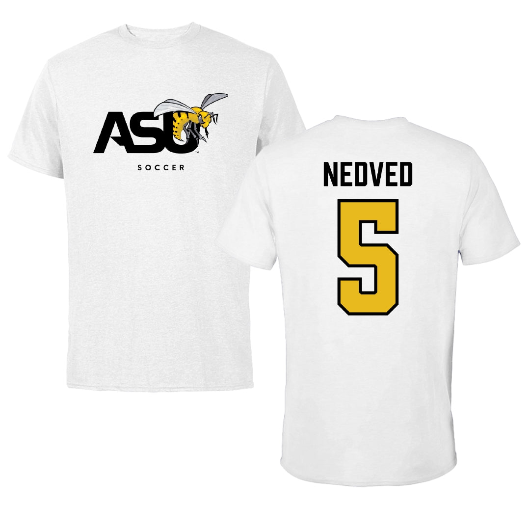 Alabama State University Soccer White ASU Performance Tee - #5 Katherine Nedved