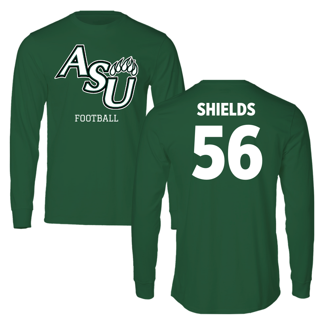 Adams State University Football Forest Green Block Long Sleeve - #56 Aiden Shields