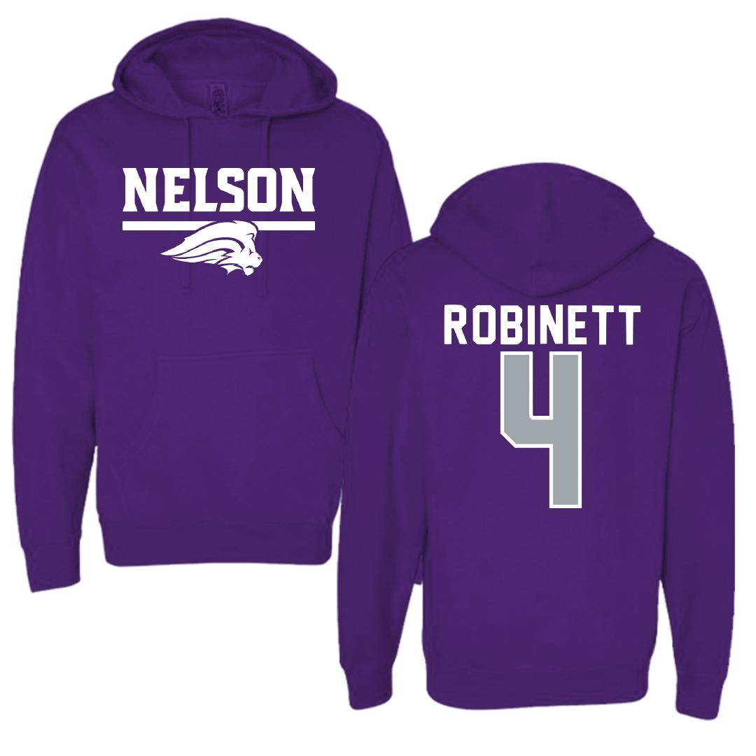 Nelson University Softball Purple Hoodie - #4 Anna Robinett