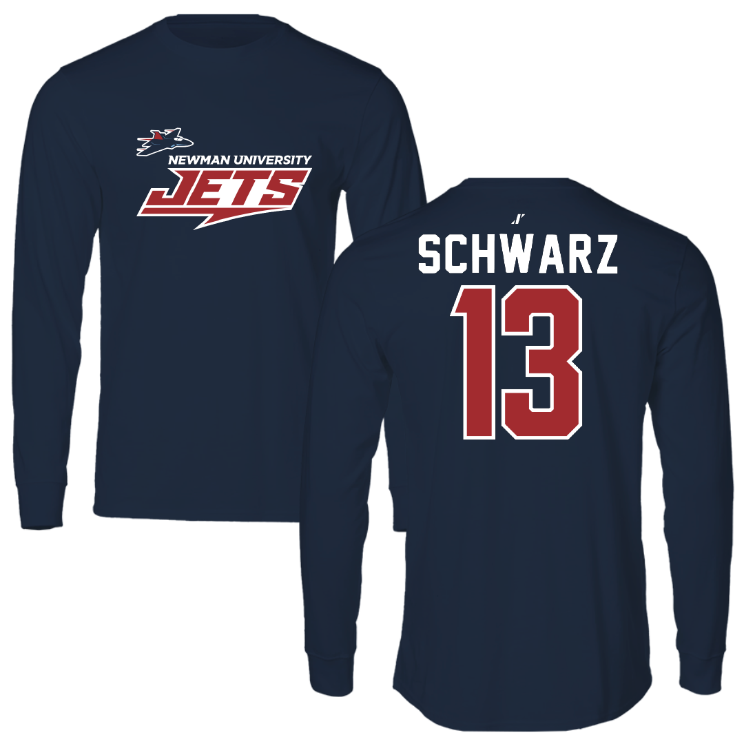 Newman University Volleyball Navy General Performance Long Sleeve - #13 Savannah Schwarz