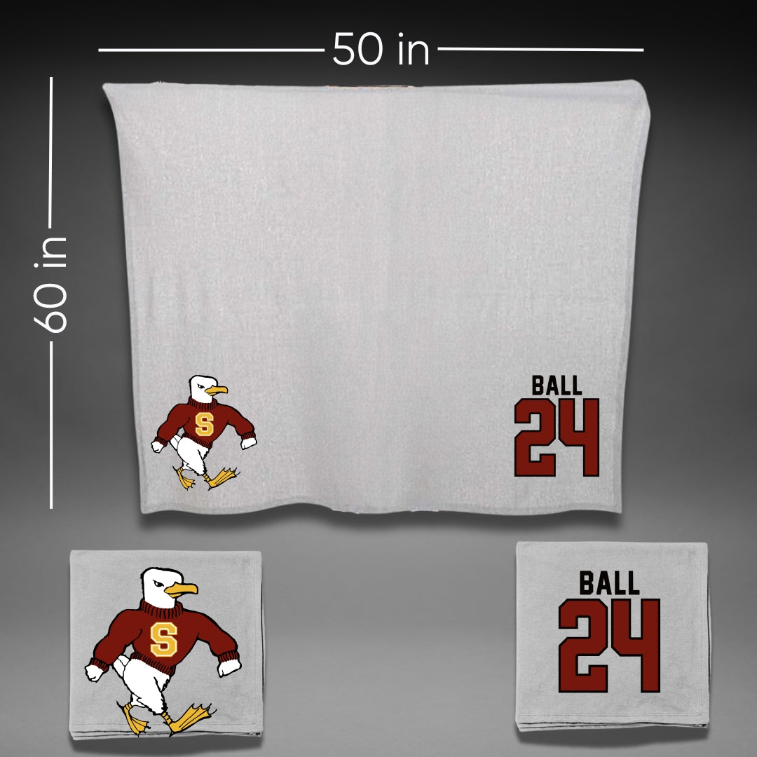 Salisbury University Basketball Gray Blanket - #24 Tyler Ball