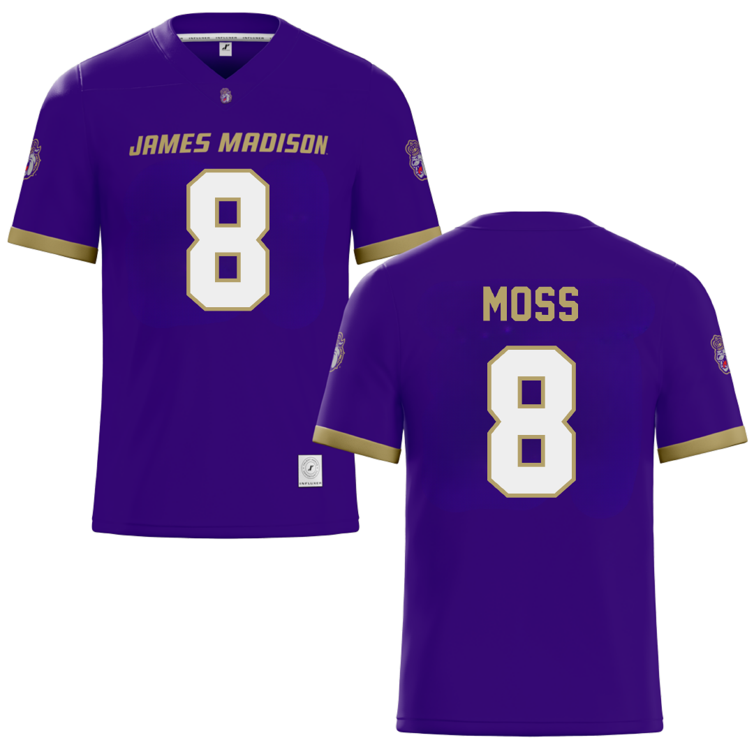 James Madison University Purple Football Jersey - #8 Max Moss