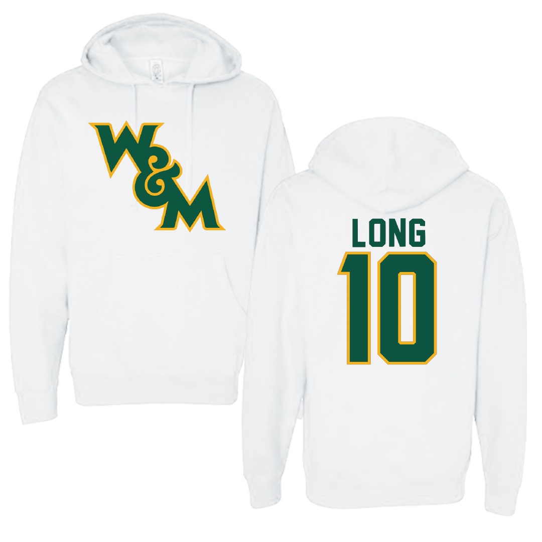 William & Mary Basketball White Hoodie - #10 Marley Long