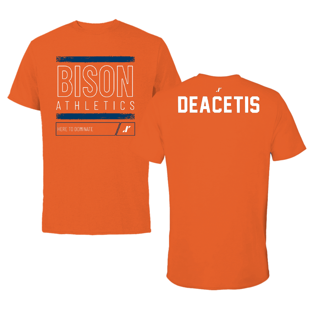 Bucknell University Wrestling Orange Dominate Performance Tee - Logan Deacetis