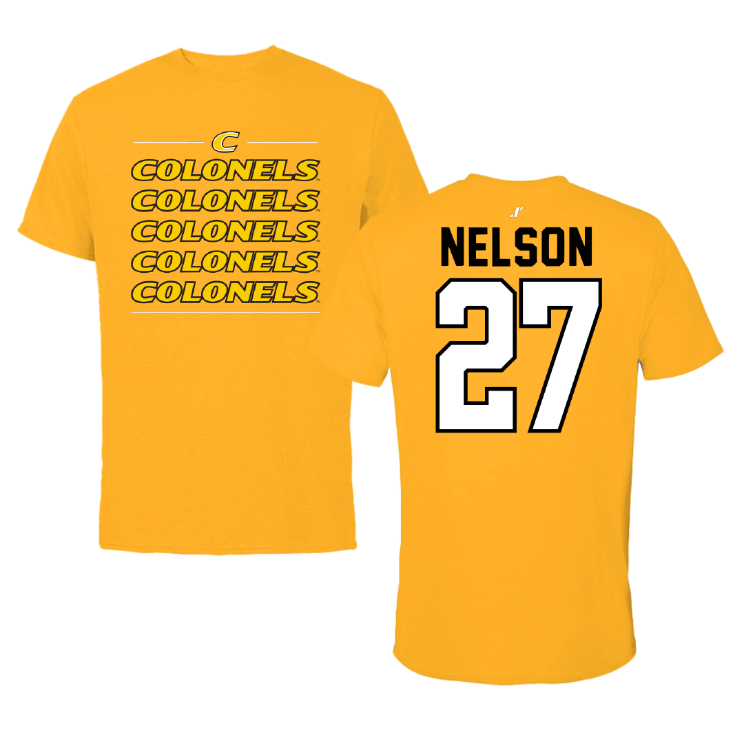 Centre College Soccer Gold General Performance Tee - #27 Taylor Nelson