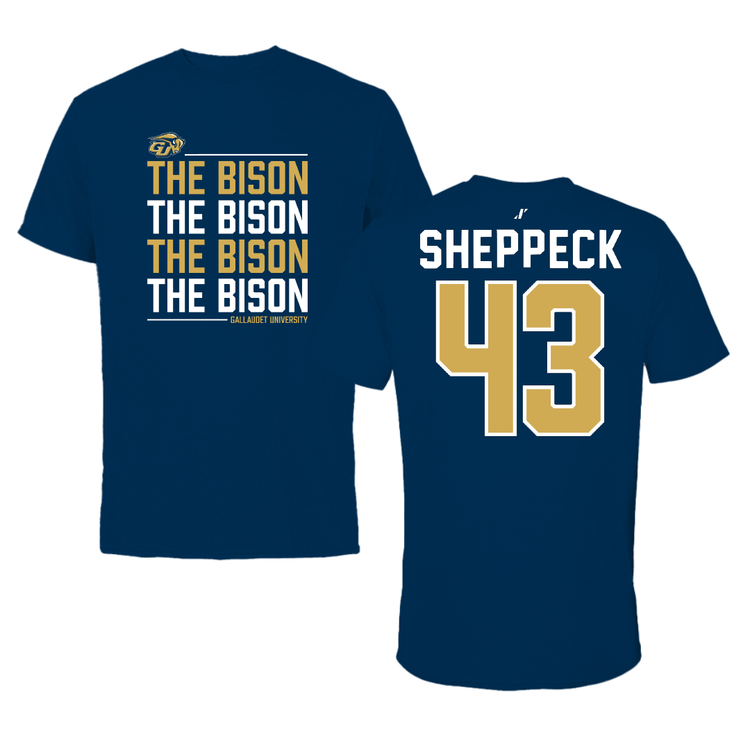 Gallaudet University Football Navy General Tee - #43 Nathan Sheppeck