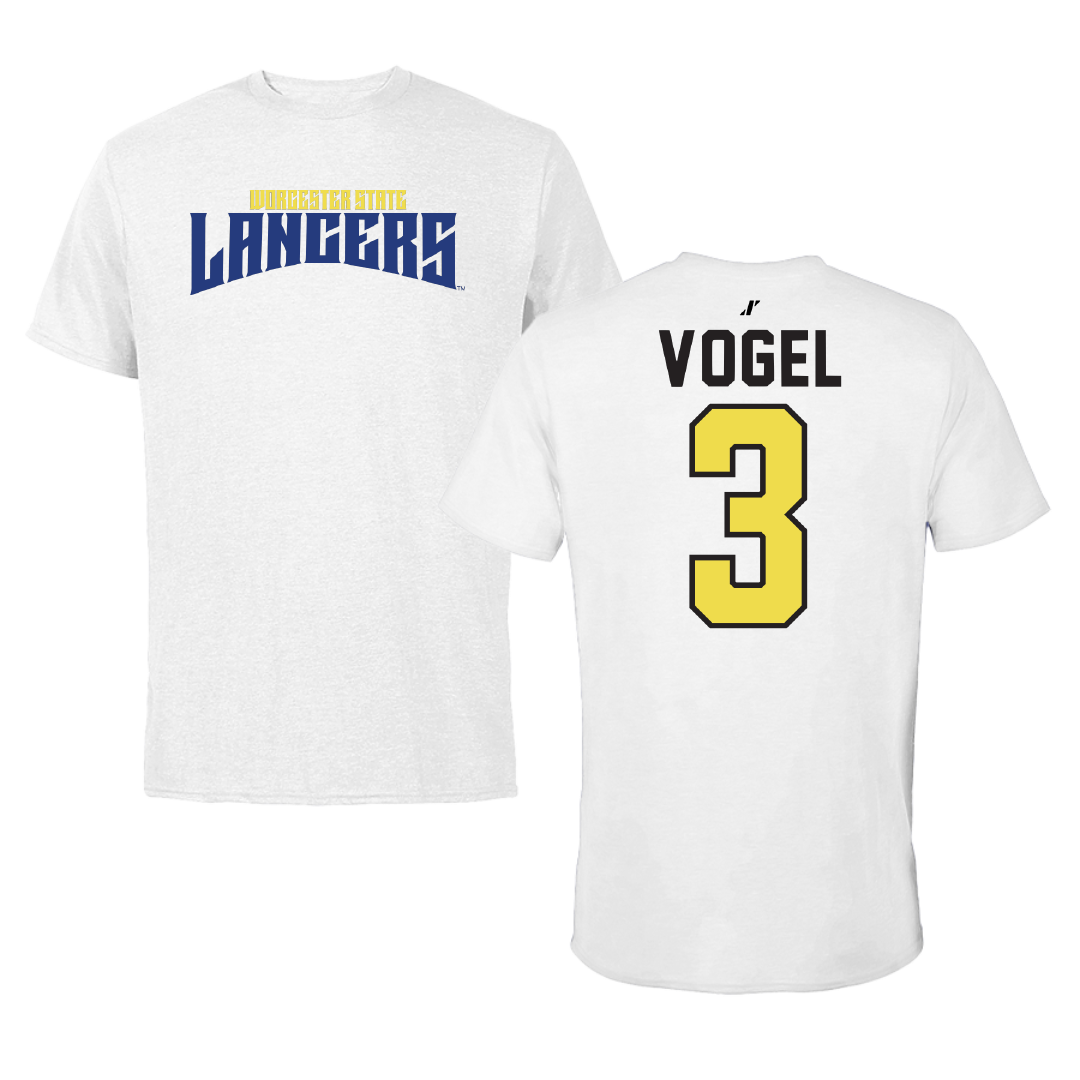 Worcester State University Football White Classic Tee - #3 Will Vogel