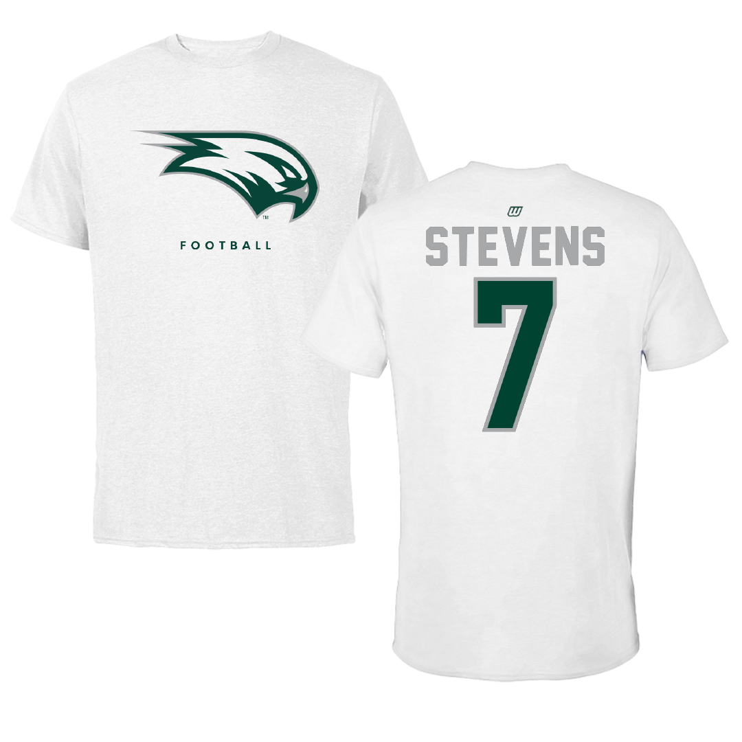 Wagner College Football White Performance Tee - #7 Jack Stevens