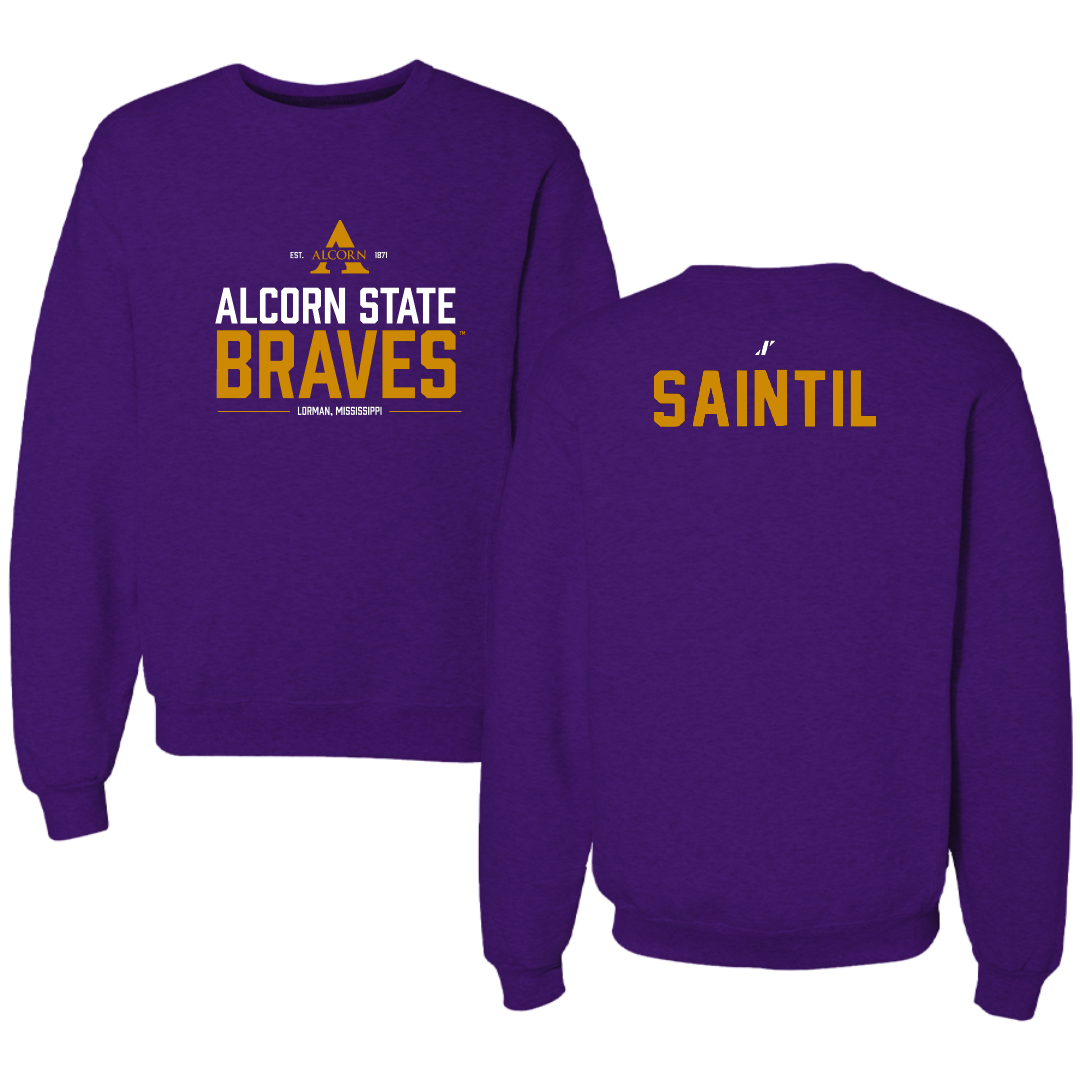 Alcorn State University TF and XC Purple General Crewneck - Jeremiah Saintil