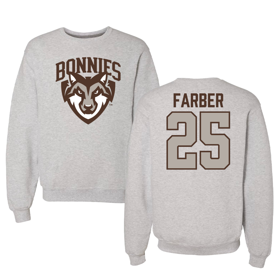 St. Bonaventure University Softball Gray Crewneck - #25 Abby Farber