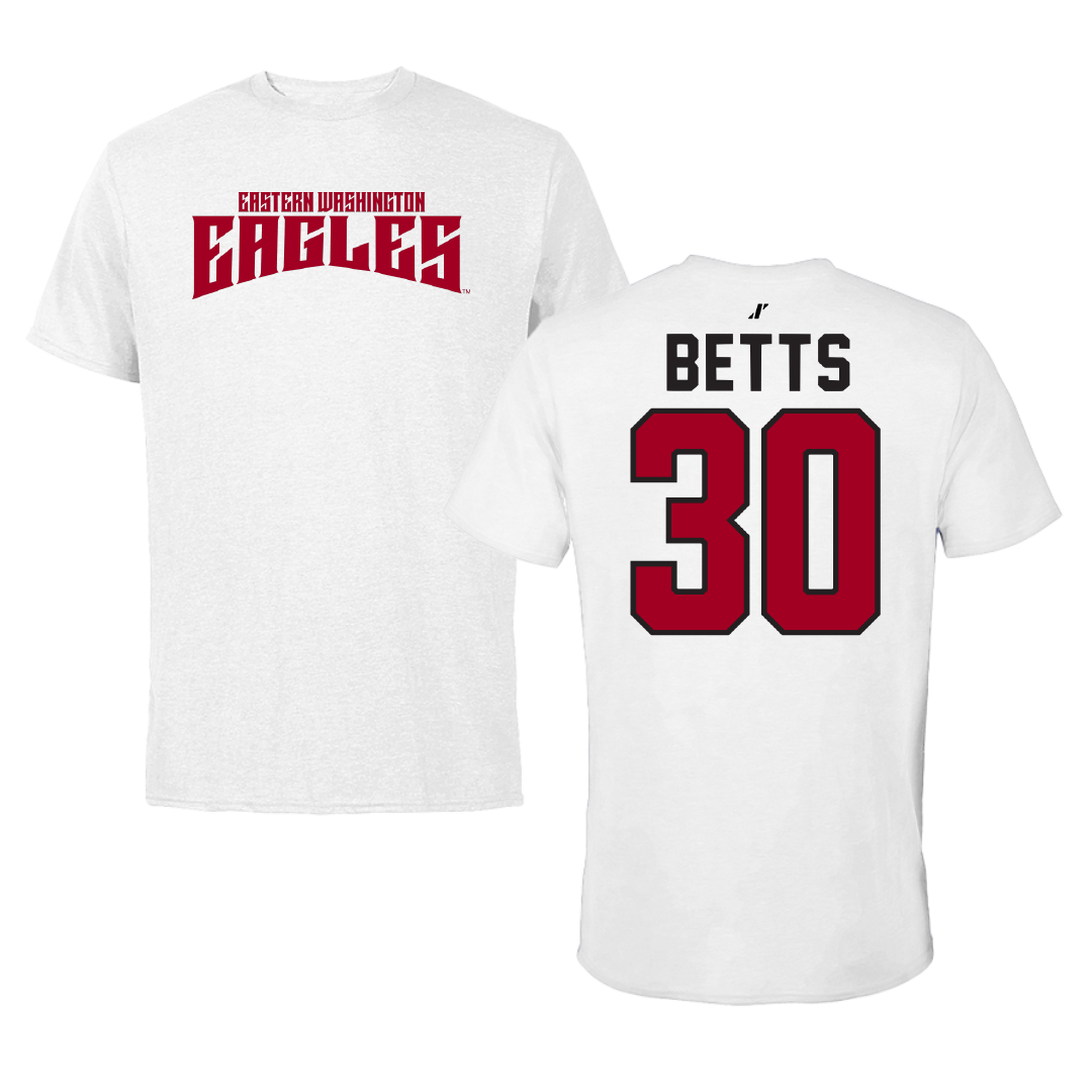 Eastern Washington University Football White Classic Performance Tee - #30 Talon Betts