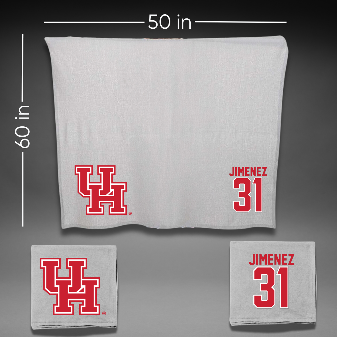 University of Houston Baseball Gray Blanket - #31 Kenneth Jimenez