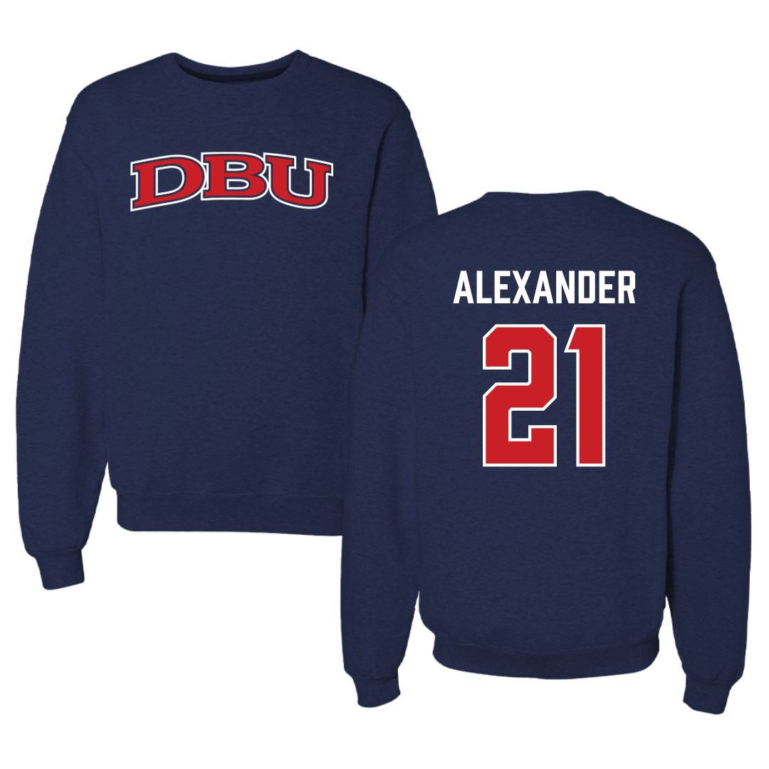 Dallas Baptist University STUNT Navy DBU Crewneck - #21 Avery Alexander