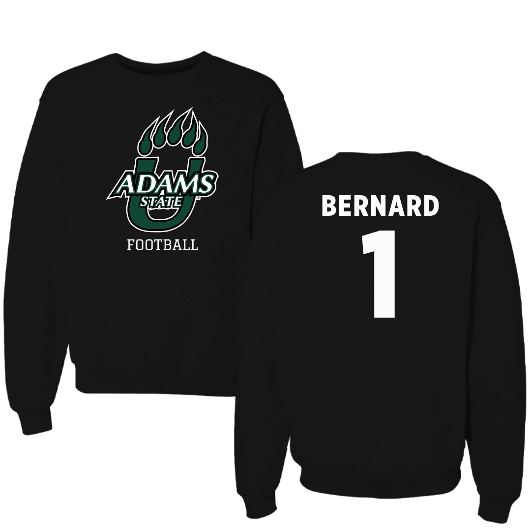 Adams State University Football Black State Crewneck - #1 Ahmed Bernard