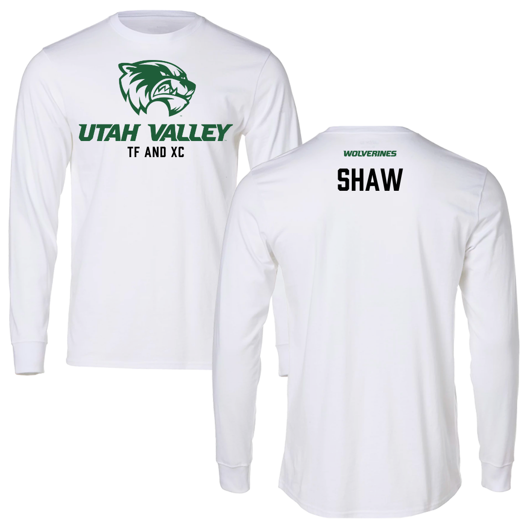 Utah Valley University TF and XC White Performance Long Sleeve - Elyssa Shaw