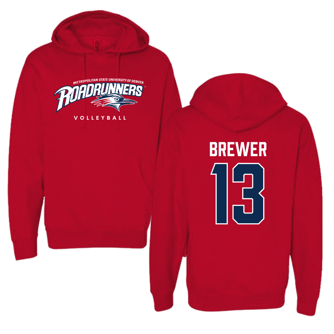 Metropolitan State University of Denver Volleyball Red Hoodie - #13 GabriElle Brewer