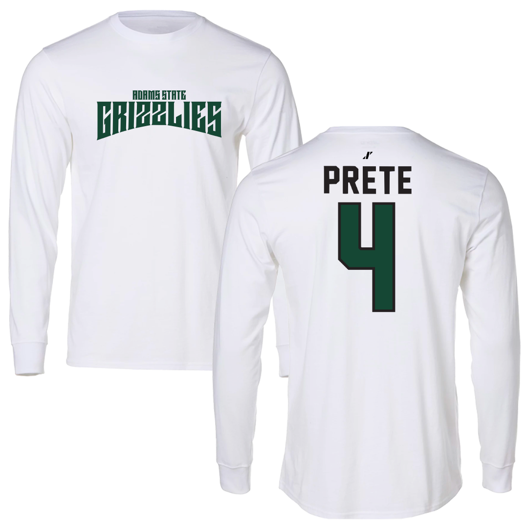Adams State University Soccer White Classic Performance Long Sleeve - #4 Brianna Prete