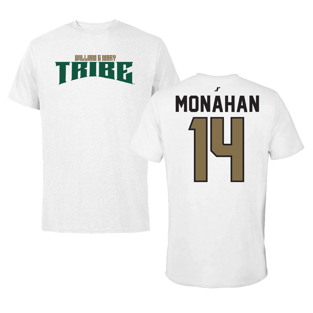 William & Mary Volleyball White Classic Performance Tee - #14 Madison Monahan