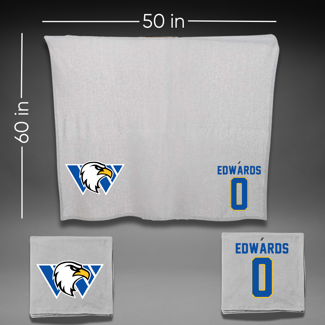 Williams Baptist University Soccer Gray Blanket - #0 Gracielee Edwards