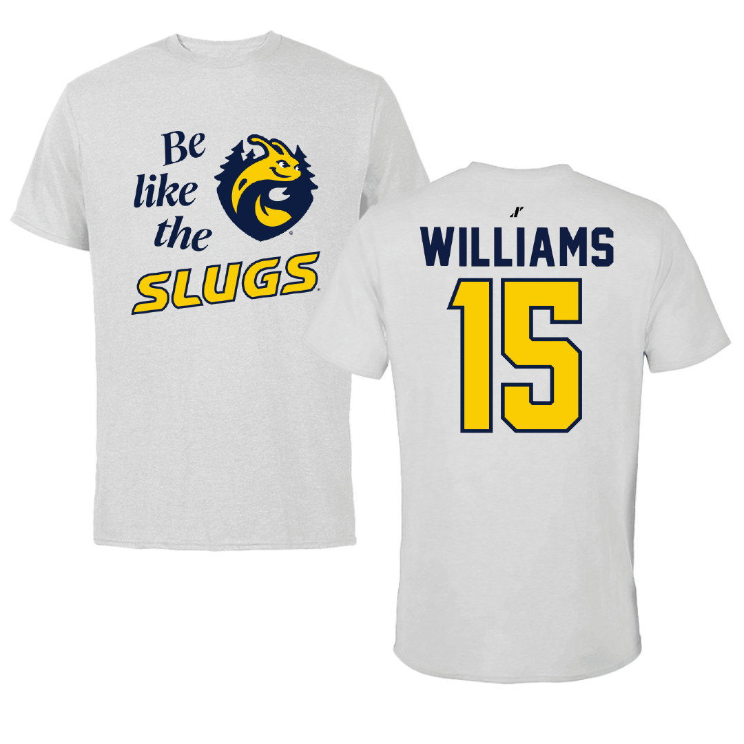 University of California-Santa Cruz Volleyball Light Gray Be Like Us Performance Tee - #15 Ryan Williams