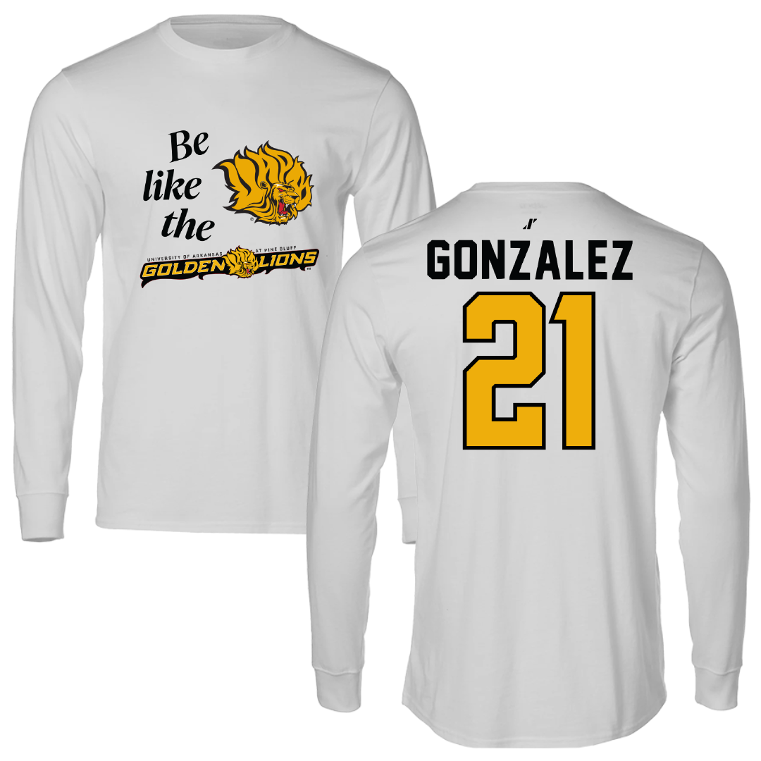 University of Arkansas-Pine Bluff Soccer Light Gray Be Like Us Performance Long Sleeve - #21 Brooke Gonzalez