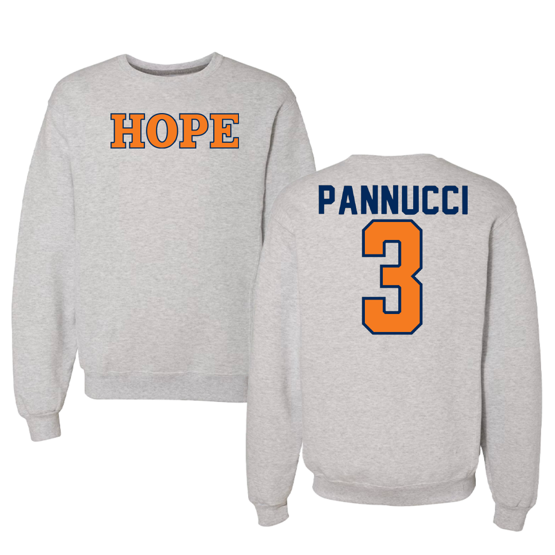 Hope College Volleyball Gray Crewneck - #3 Natalie Pannucci