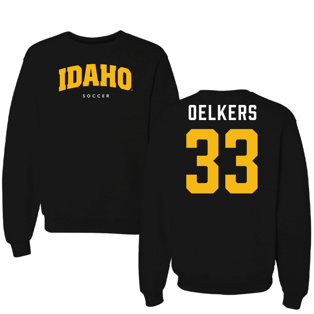 University of Idaho Soccer Black Idaho Crewneck - #33 Payton Oelkers