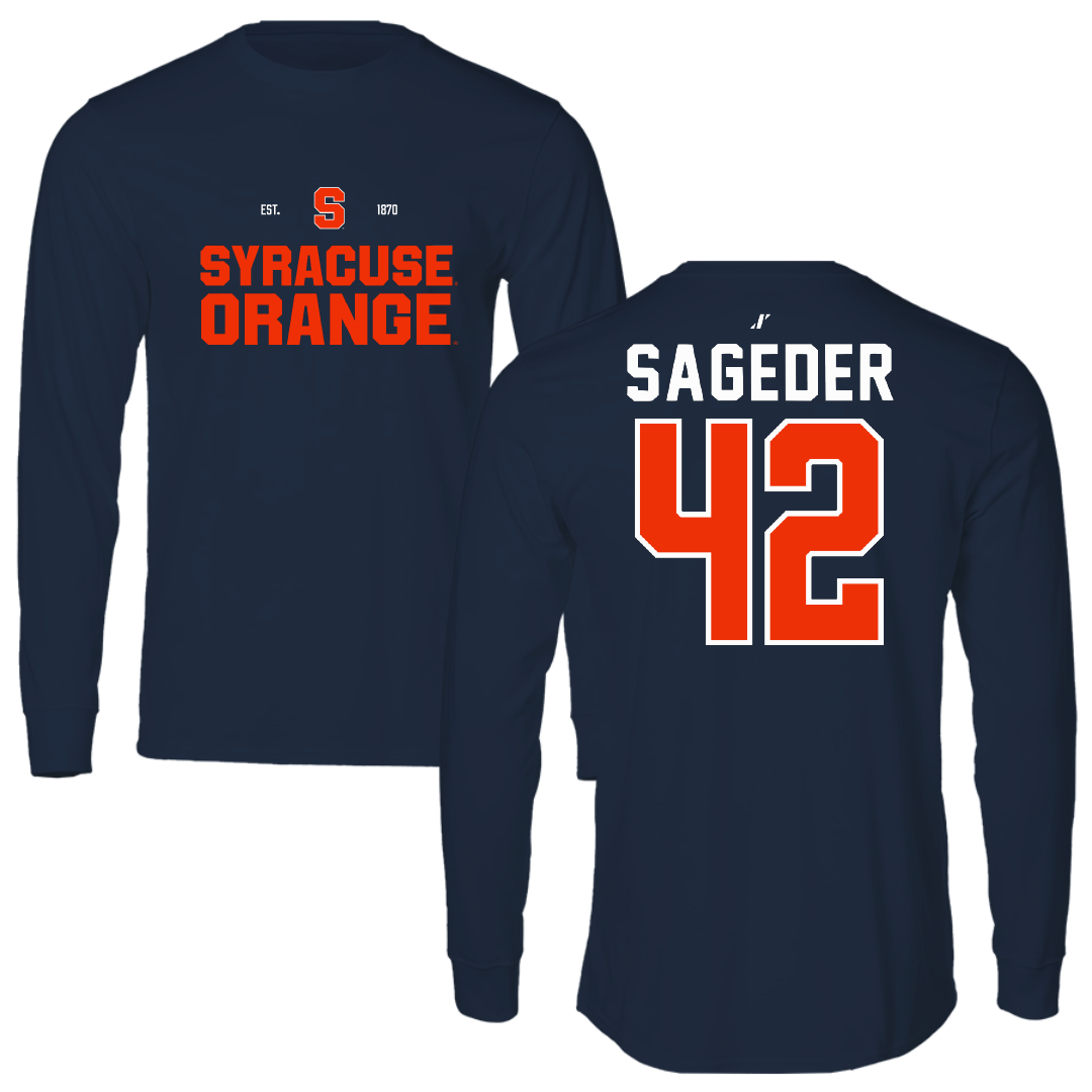 Syracuse University Lacrosse Navy General Long Sleeve - #42 Dylan Sageder