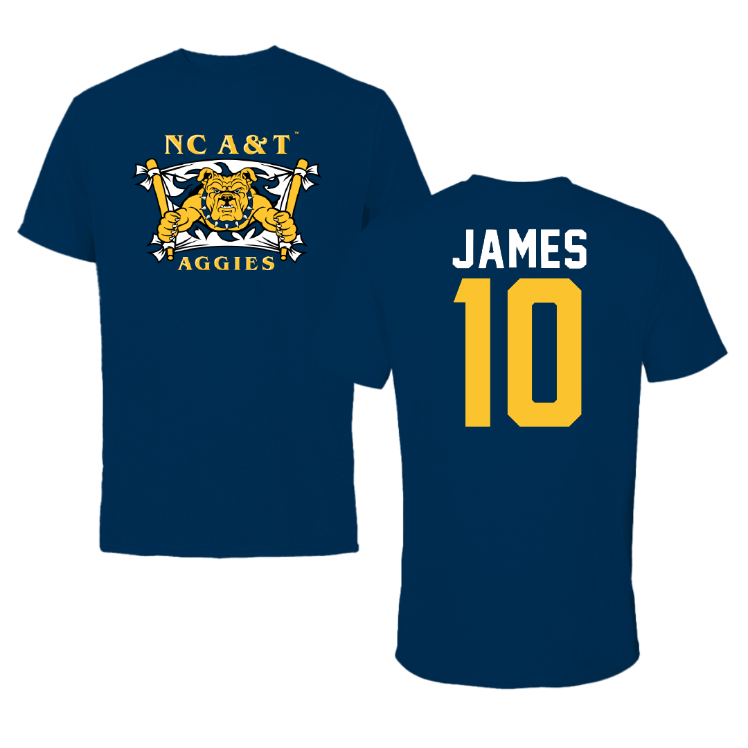 North Carolina A&T State University Softball Navy Tee - #10 Jaden James