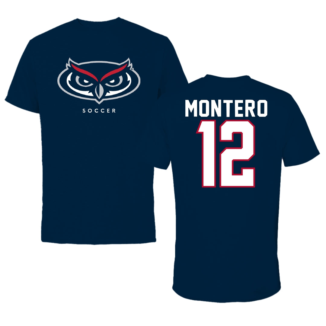 Florida Atlantic University Soccer Navy Mascot Tee - #12 Jeremy Montero
