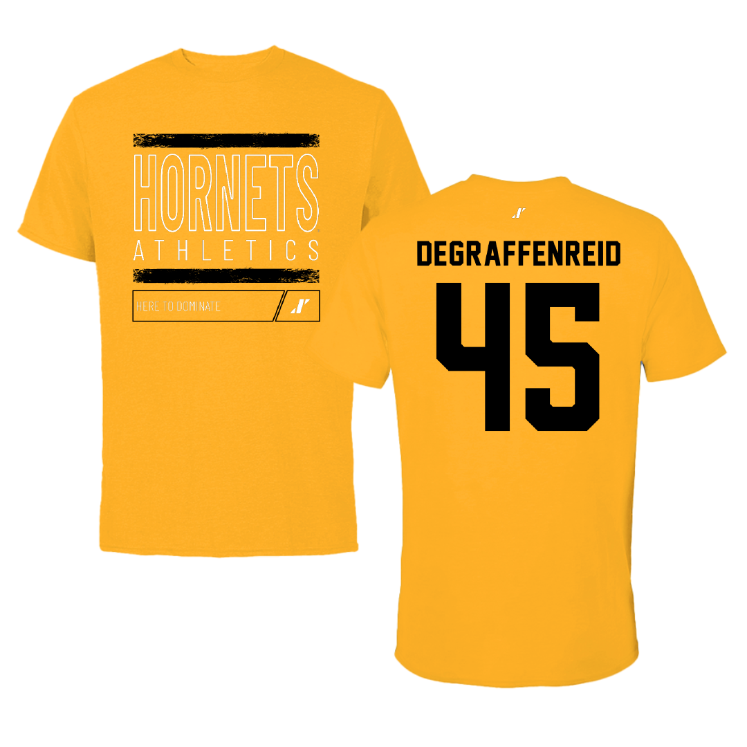 Alabama State University Football Gold Dominate Performance Tee - #45 Grant DeGraffenreid