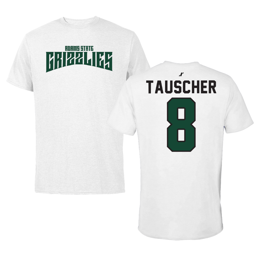 Adams State University Baseball White Classic Tee - #8 Ayden Tauscher