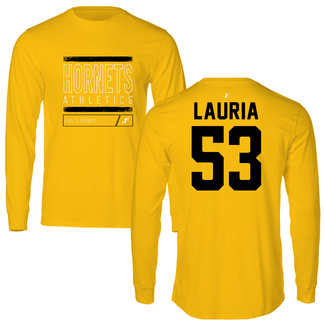 Alabama State University Football Gold Dominate Performance Long Sleeve - #53 Thomas Lauria