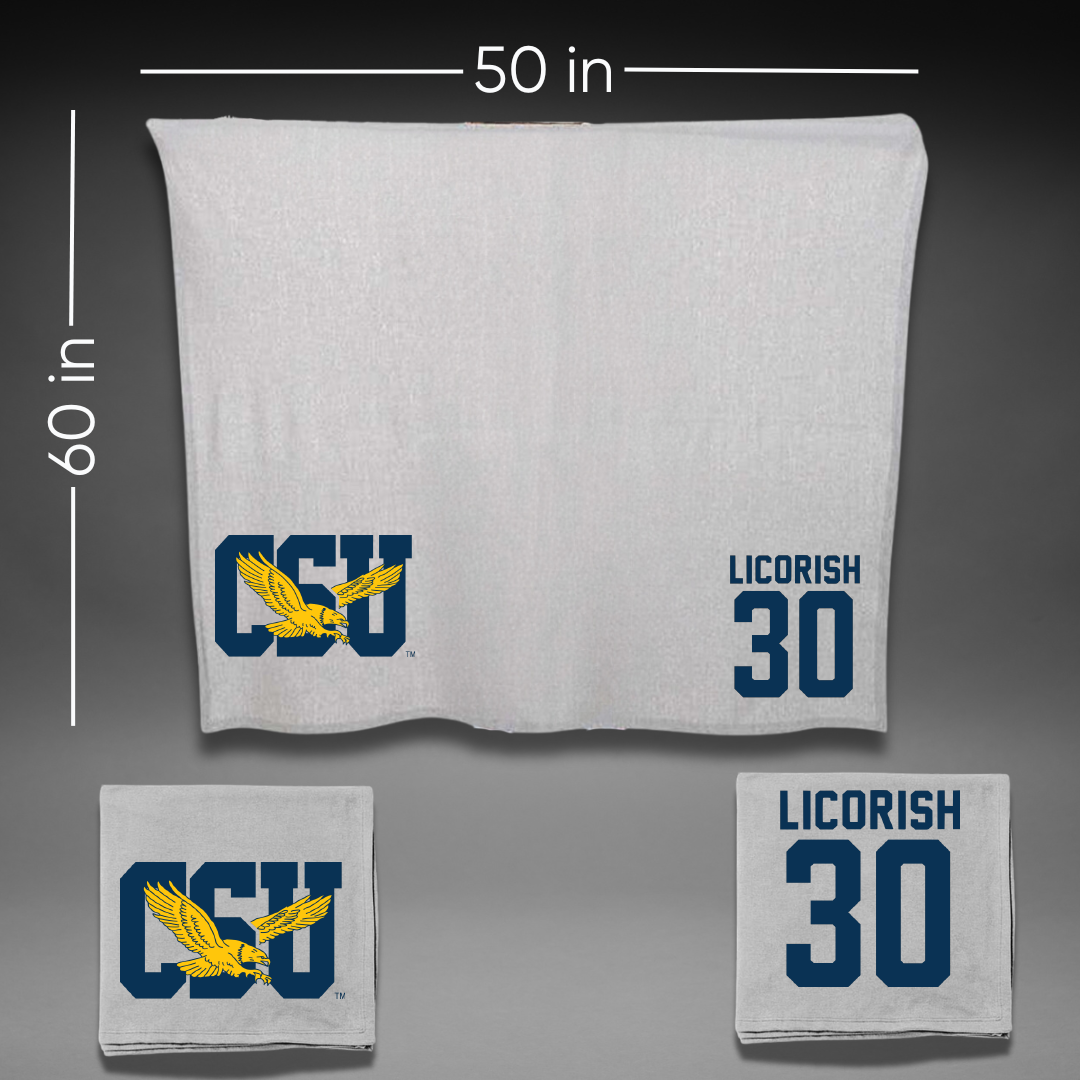 Coppin State University Baseball Gray Blanket - #30 Isaiah Licorish
