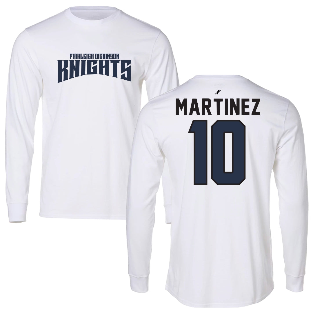 Fairleigh Dickinson University-Metropolitan Campus Soccer White Classic Performance Long Sleeve - #10 Laura Martinez