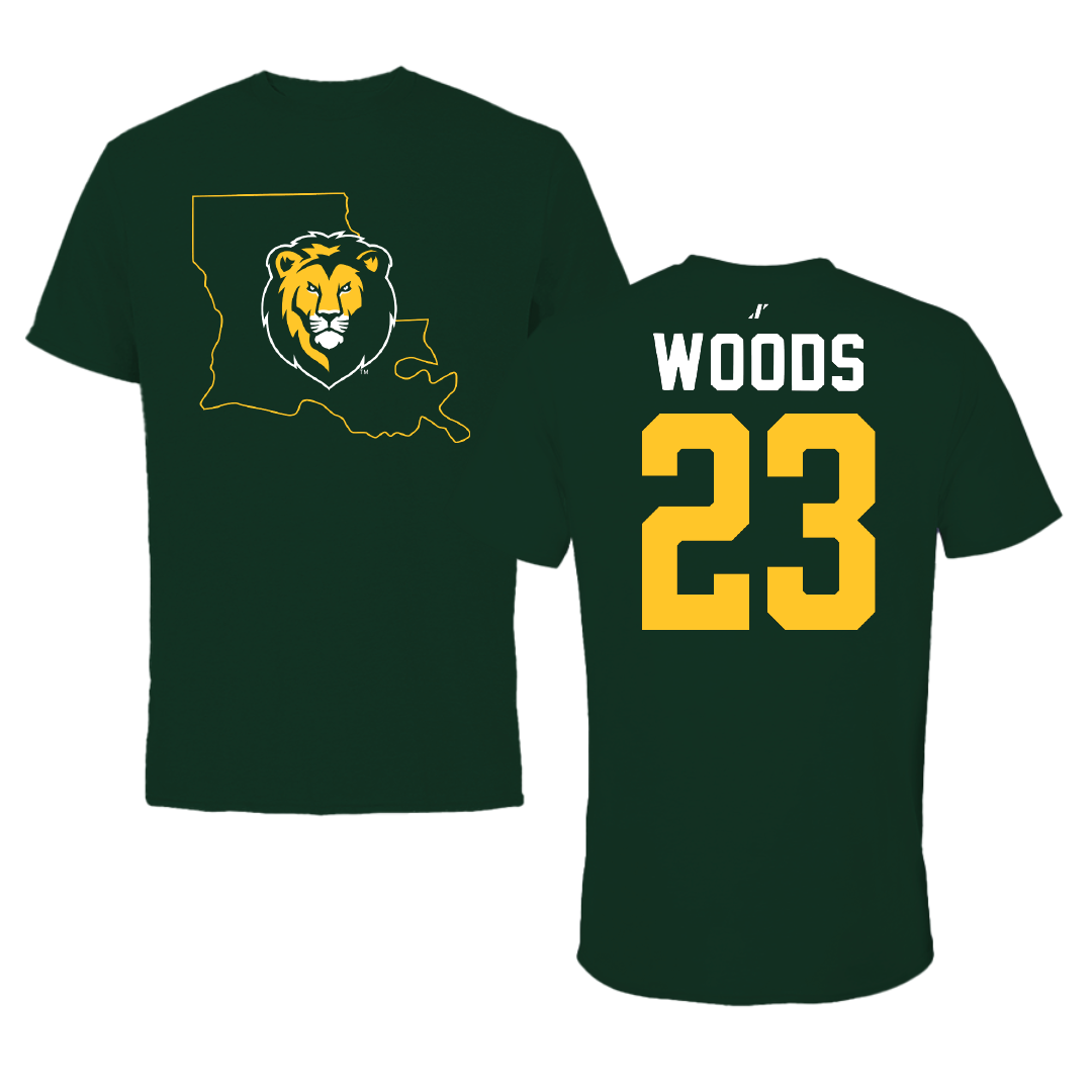 Southeastern Louisiana University Baseball Forest Green State Tee - #23 Peyton Woods