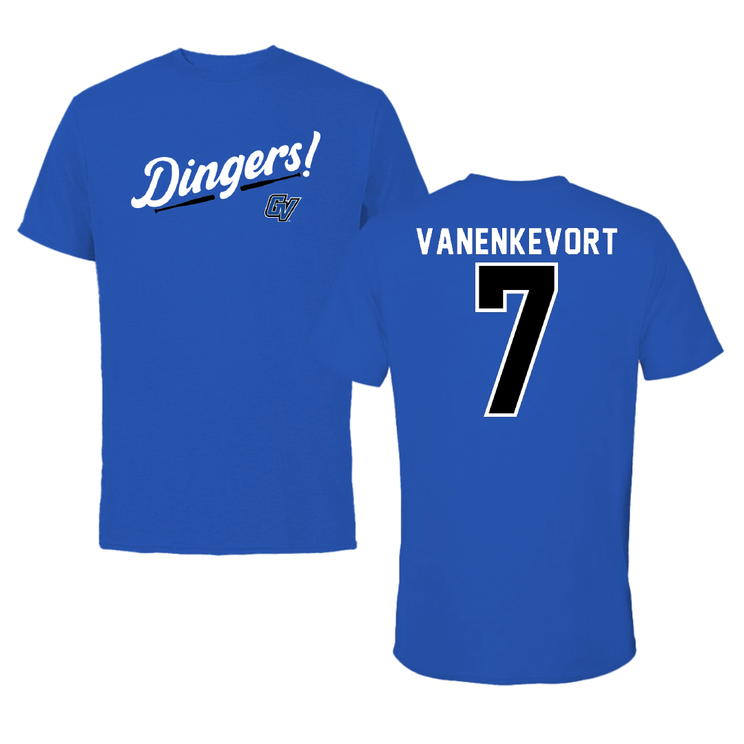 Grand Valley State University Baseball Blue Dingers Tee - #7 Ayden VanEnkevort