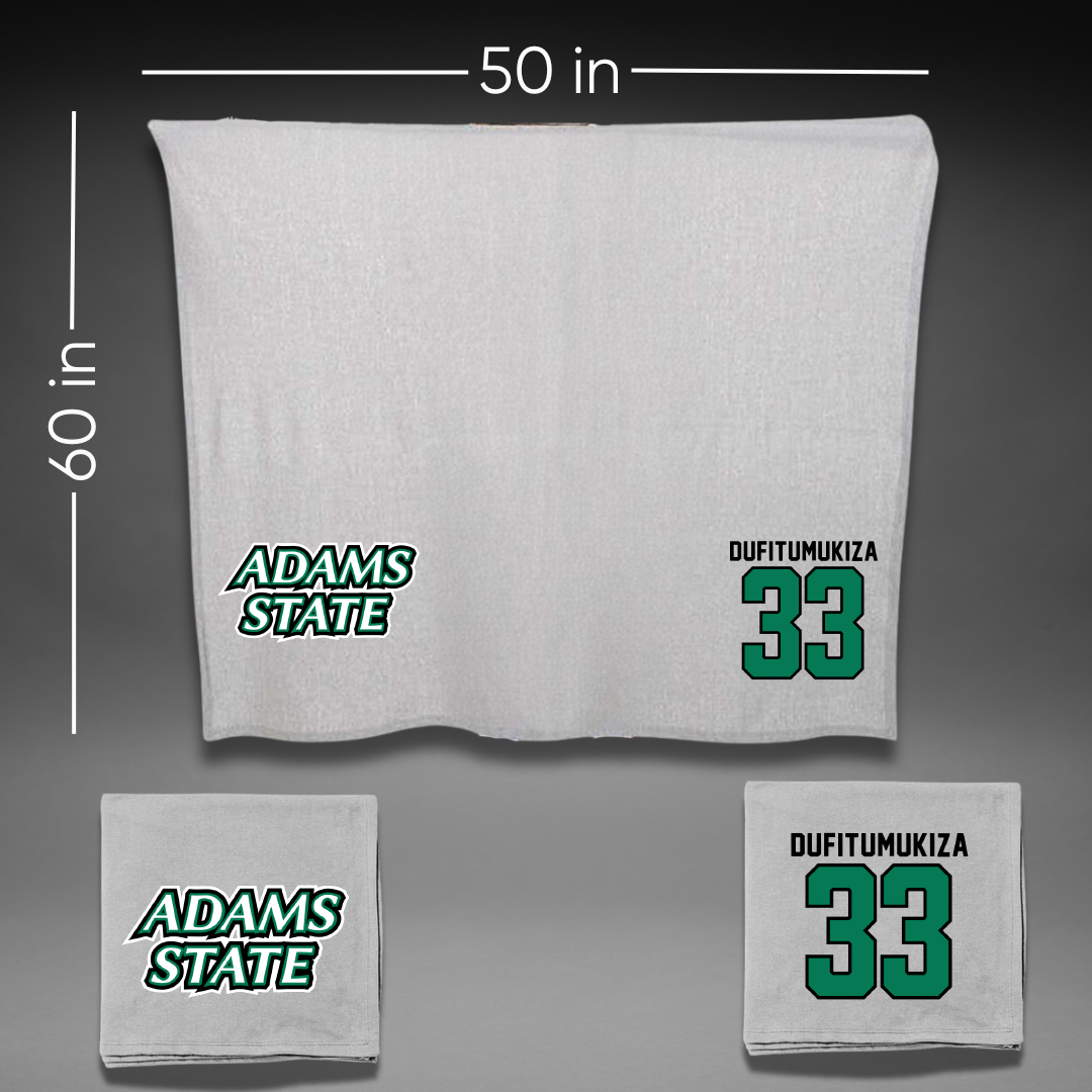 Adams State University Soccer Gray Blanket - #33 Frank Angelo Dufitumukiza