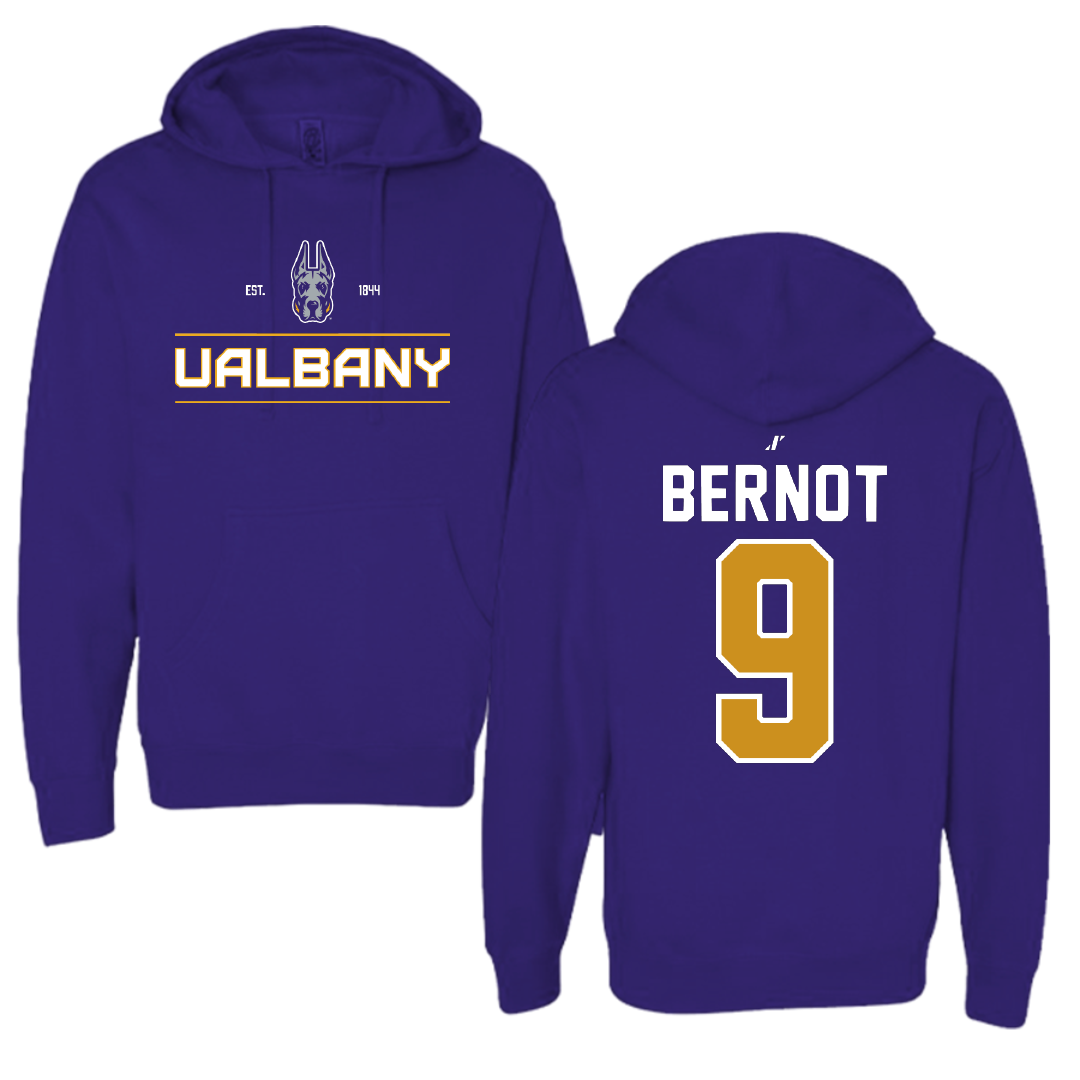 University at Albany Soccer Purple General Hoodie - #9 Tiffany Bernot