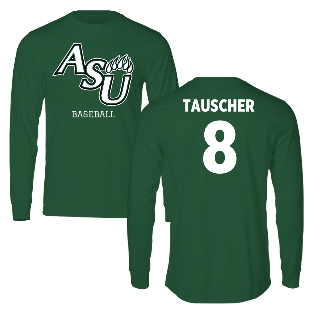 Adams State University Baseball Forest Green Block Performance Long Sleeve - #8 Ayden Tauscher