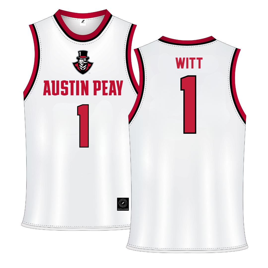 Austin Peay State University White Basketball Jersey - #1 Sai Witt