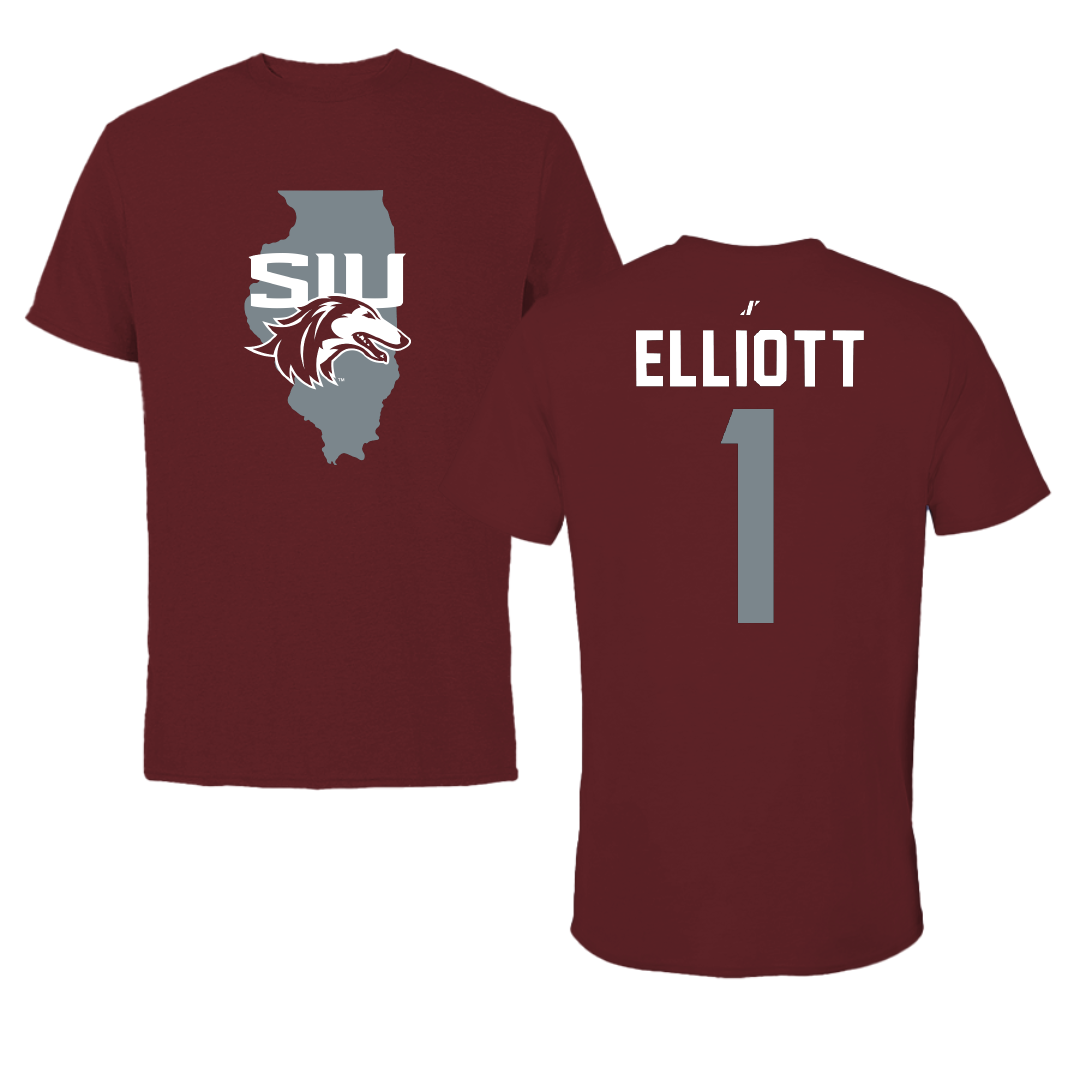 Southern Illinois University at Carbondale Football Maroon State Performance Tee - #1 Romeir Elliott