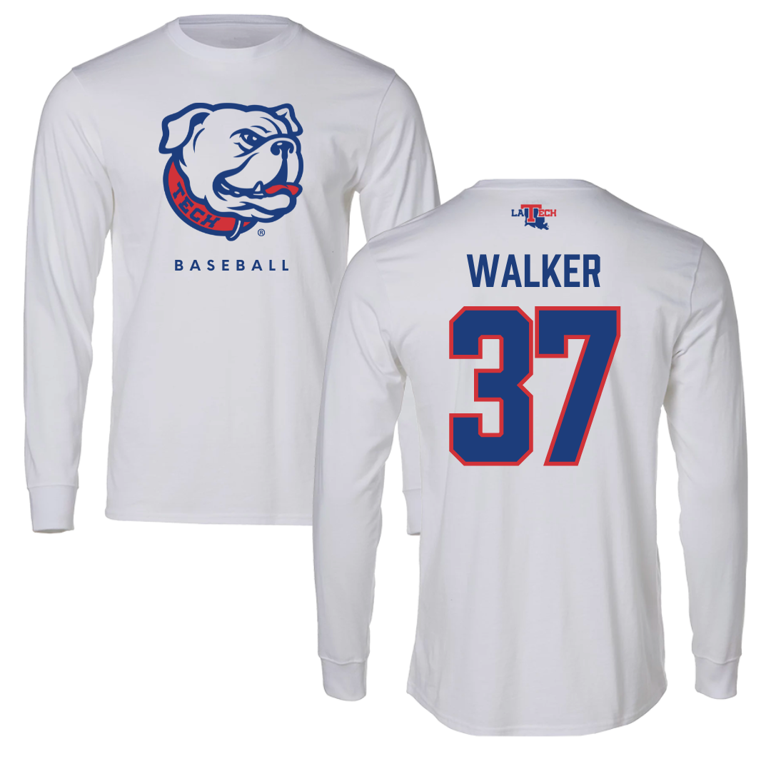 Louisiana Tech University Baseball White Performance Long Sleeve - #37 Brodey Walker