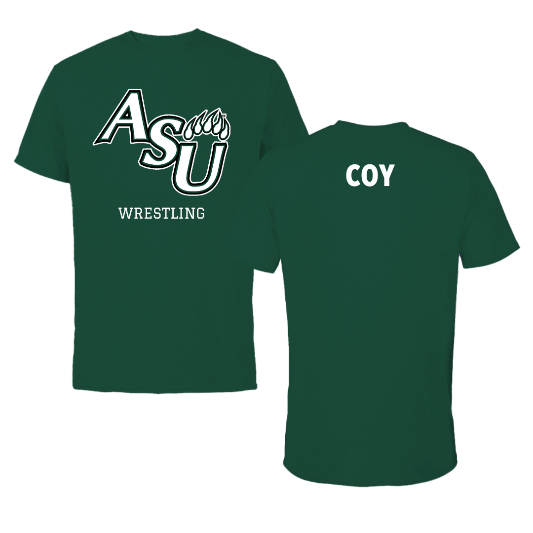 Adams State University Wrestling Green Performance Tee - Greg Coy