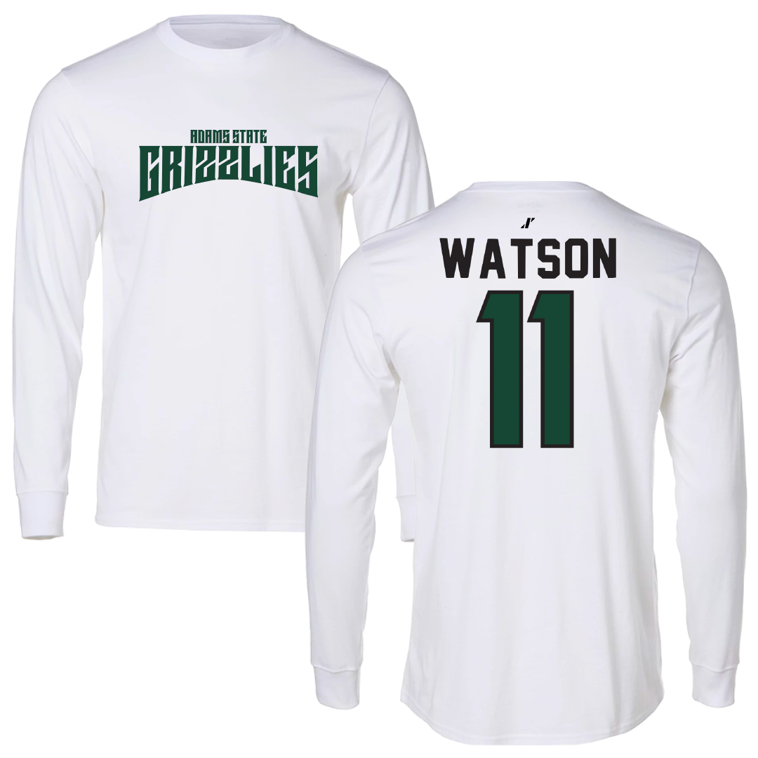 Adams State University Basketball White Classic Long Sleeve - #11 Elaina Watson