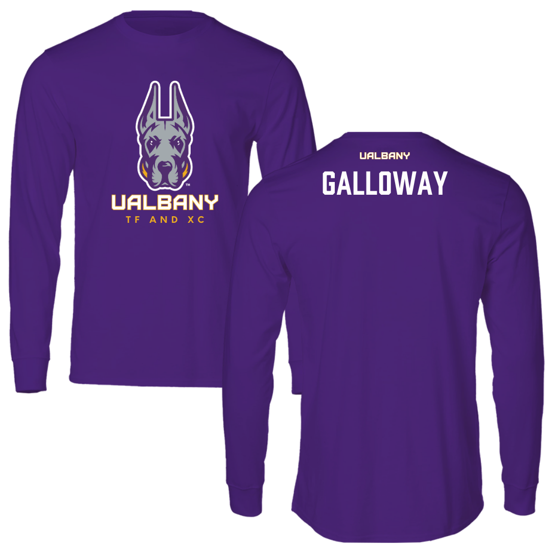 University at Albany TF and XC Purple Mascot Long Sleeve - Toni Galloway